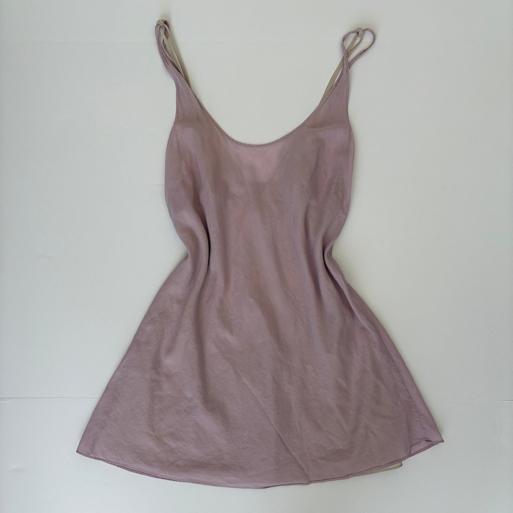 Victoria's Secret Y2K Two Layer Slip Dress Nightgown Pink Nude Made in Hong Kong